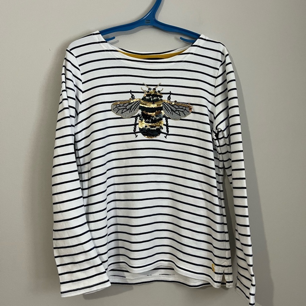 Girls kids Joules Size 7-8 long sleeve shirt with sequins